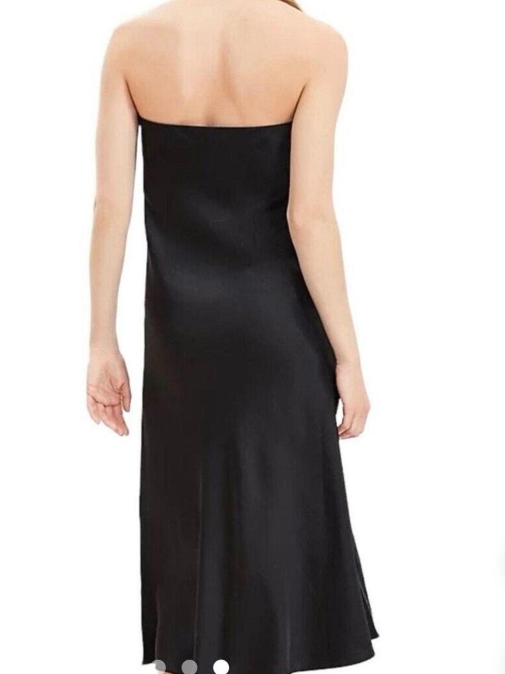 LOFT Black Strapless Midi Dress